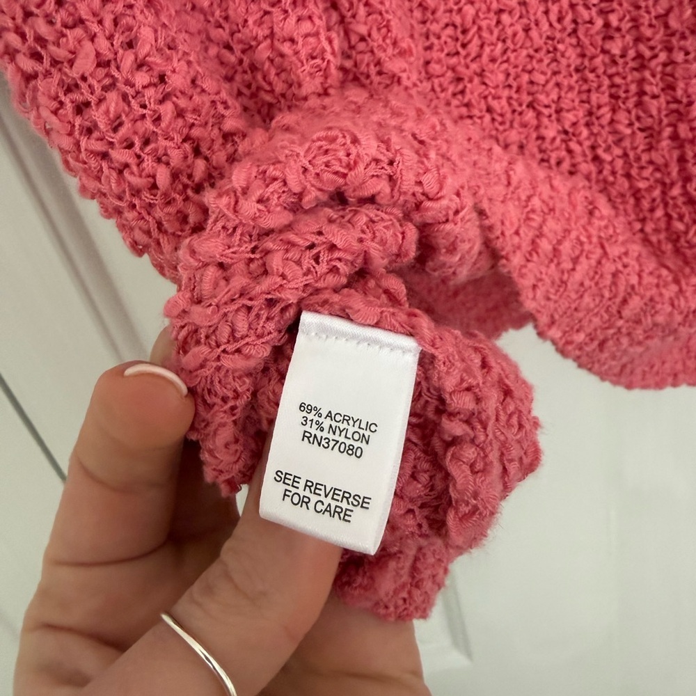 Versona Women’s Pink Short Sleeve Knit Sweater With Pocket Feminine Size Large - Picture 6 of 6